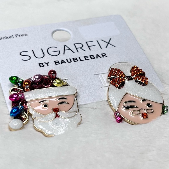 SUGARFIX by BaubleBar Santa & Mrs. Claus Christmas Earrings - Picture 2 of 7